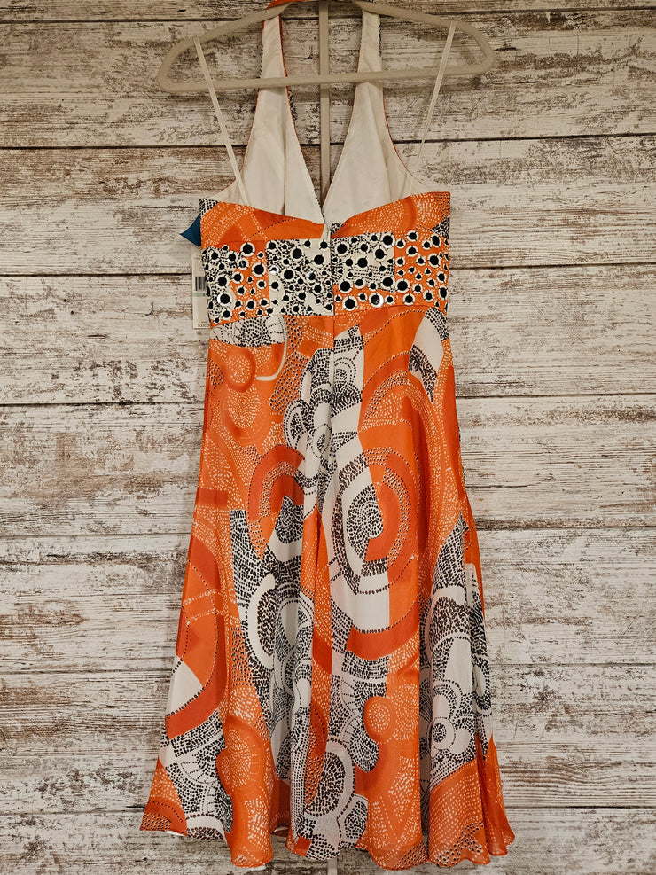 ORANGE 100% SILK DRESS-NEW$330