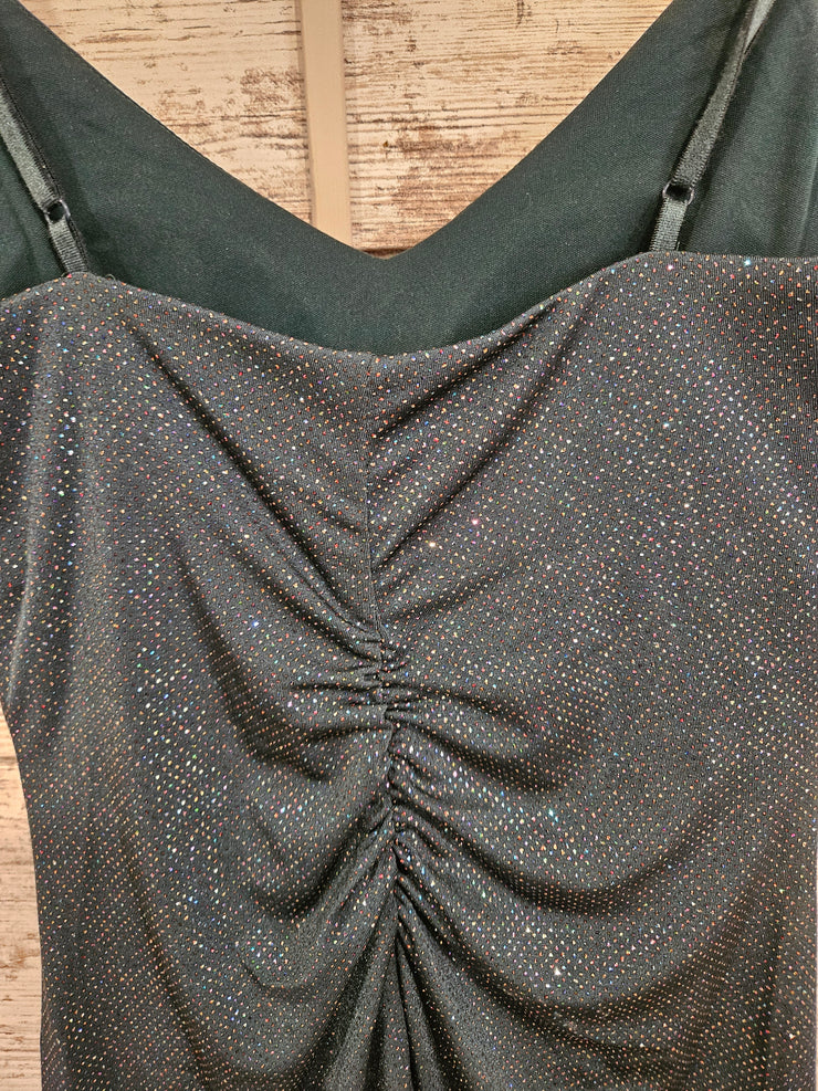 GREEN SPARKLY SHORT DRESS