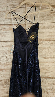 NAVY SPARKLY LONG DRESS (NEW)