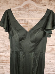 GREEN LONG EVENING GOWN