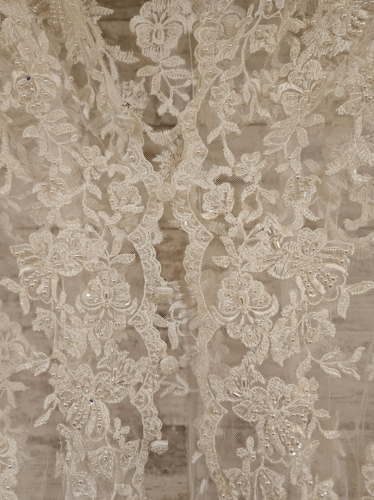 WHITE BEADED WEDDING COVER UP