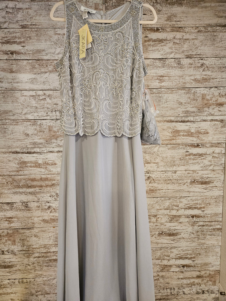 GRAY/WHITE LONG DRESS (NEW)