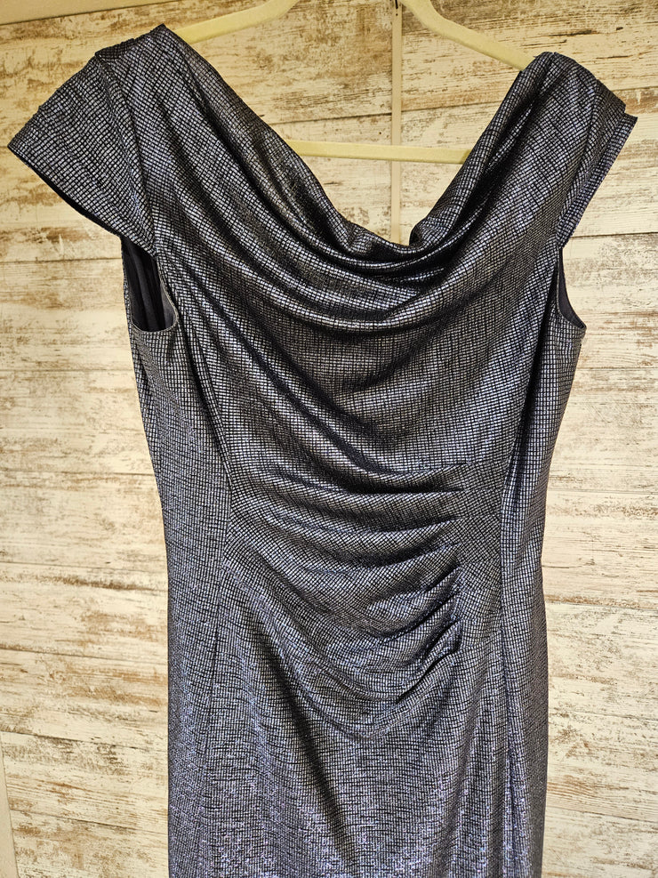 NAVY SPARKLY LONG EVENING GOWN