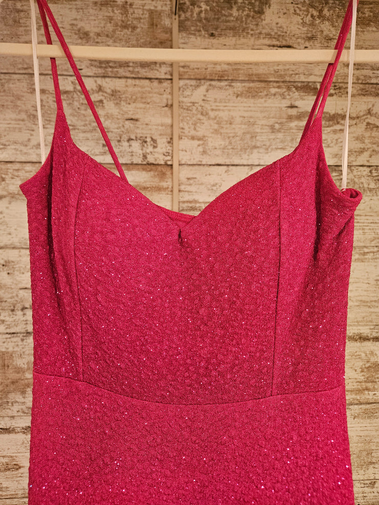 PINK SPARKLY LONG EVENING GOWN