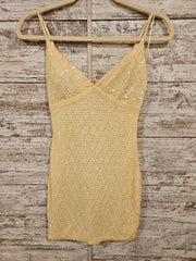 YELLOW BEADED SHORT DRESS