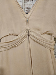 TAN 100% SILK LONG DRESS $1300