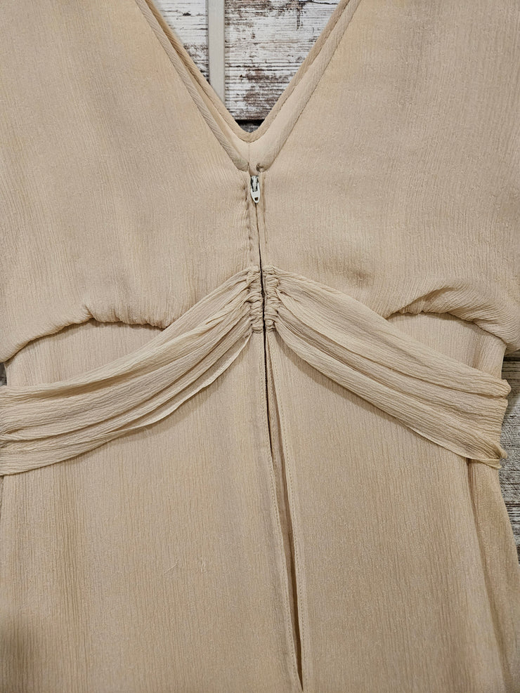TAN 100% SILK LONG DRESS $1300