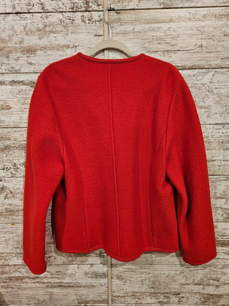 RED BOILED WOOL JACKET $460