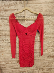 PINK LONG SLEEVE SHORT DRESS