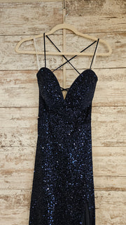 NAVY SPARKLY LONG DRESS (NEW)