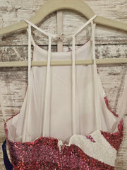 PINK/WHITE SPARKLY SHORT DRESS