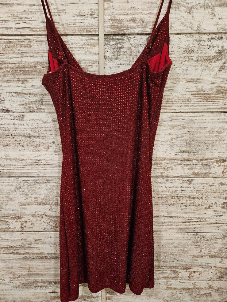 RED SPARKLY SHORT DRESS