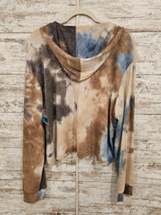 TAN/BLUE TYE DYE HOODIE (NEW)