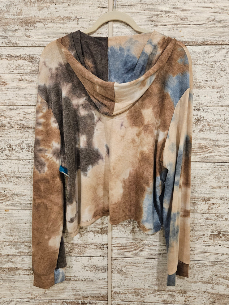 TAN/BLUE TYE DYE HOODIE (NEW)