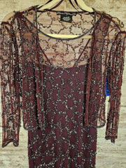 PURPLE BEADED 2 PC. LONG DRESS