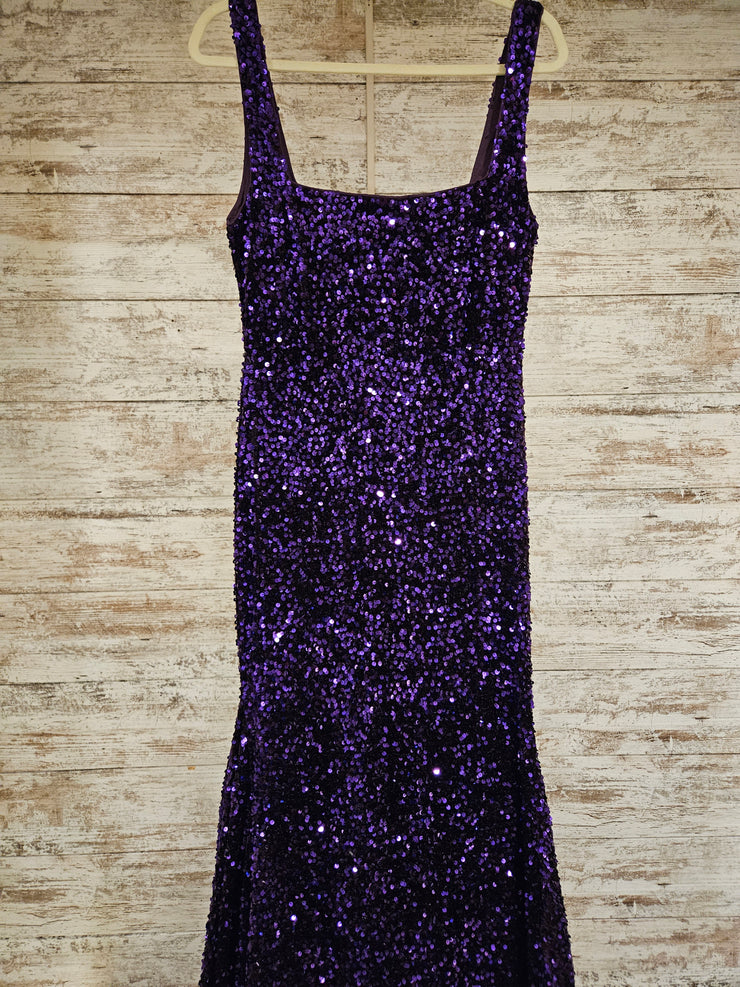 PURPLE SEQUIN MERMAID GOWN-NEW