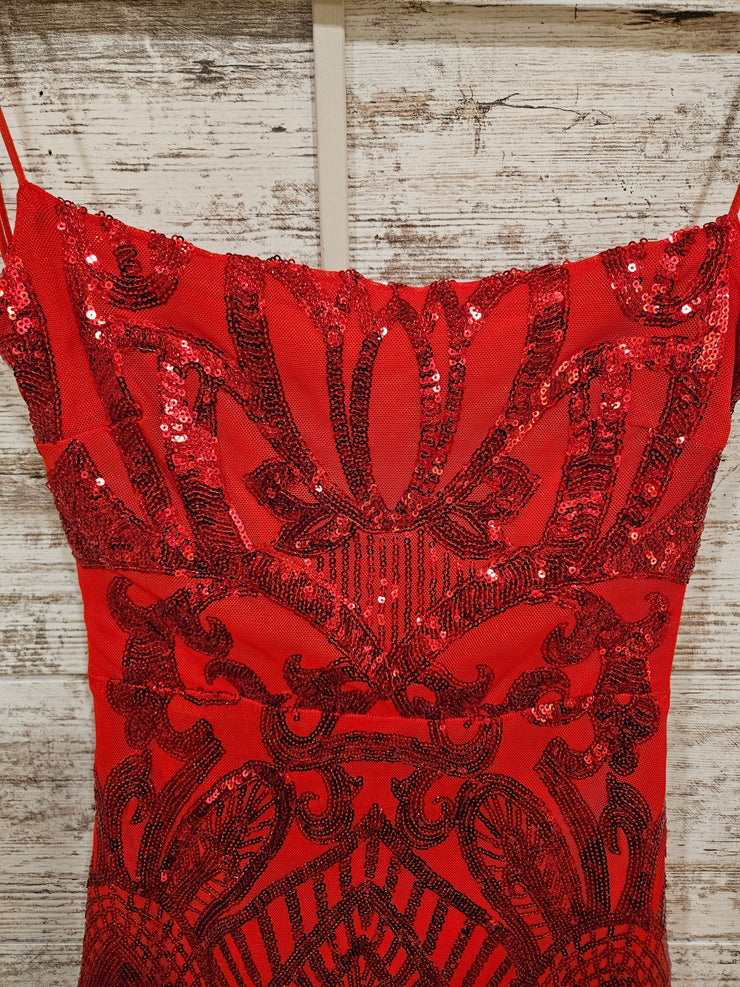 RED SPARKLY SHORT DRESS