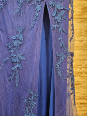 ROYAL BLUE/FLORAL MERMAID GOWN