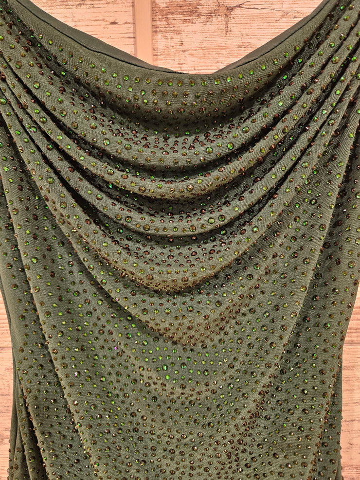 GREEN BEADED SHORT DRESS