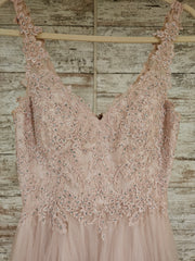 PINK/FLORAL TOP A LINE GOWN