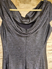 NAVY SPARKLY LONG EVENING GOWN