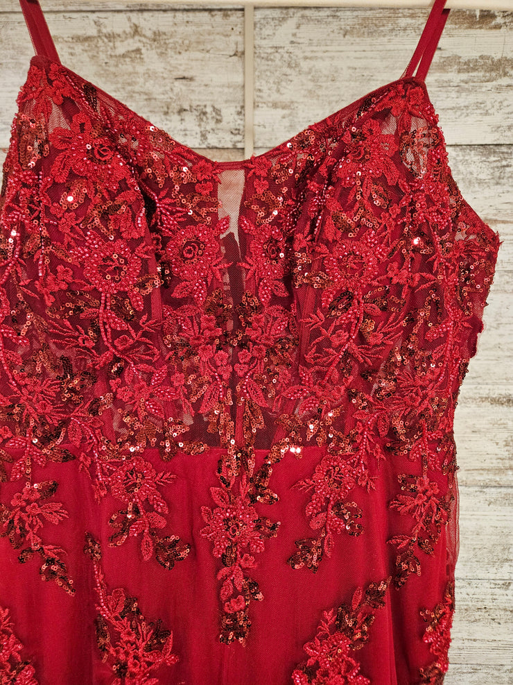 RED SPARKLY MERMAID GOWN