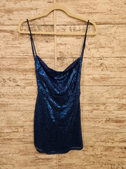 ROYAL BLUE SPARKLY SHORT DRESS