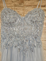 BLUE/FLORAL A LINE GOWNI