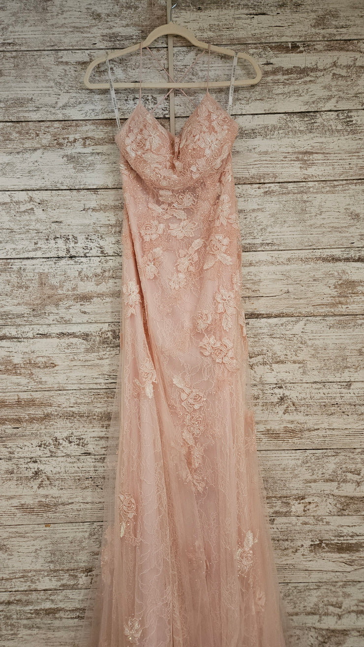 PINK/FLORAL LONG DRESS (NEW)
