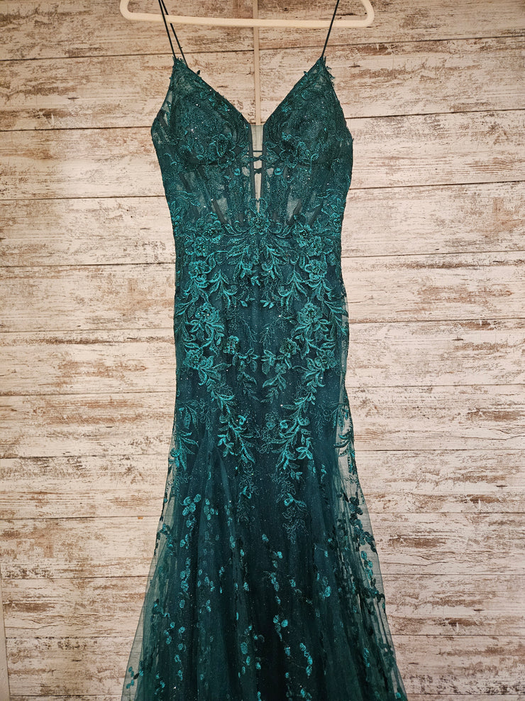GREEN SPARKLY MERMAID GOWN