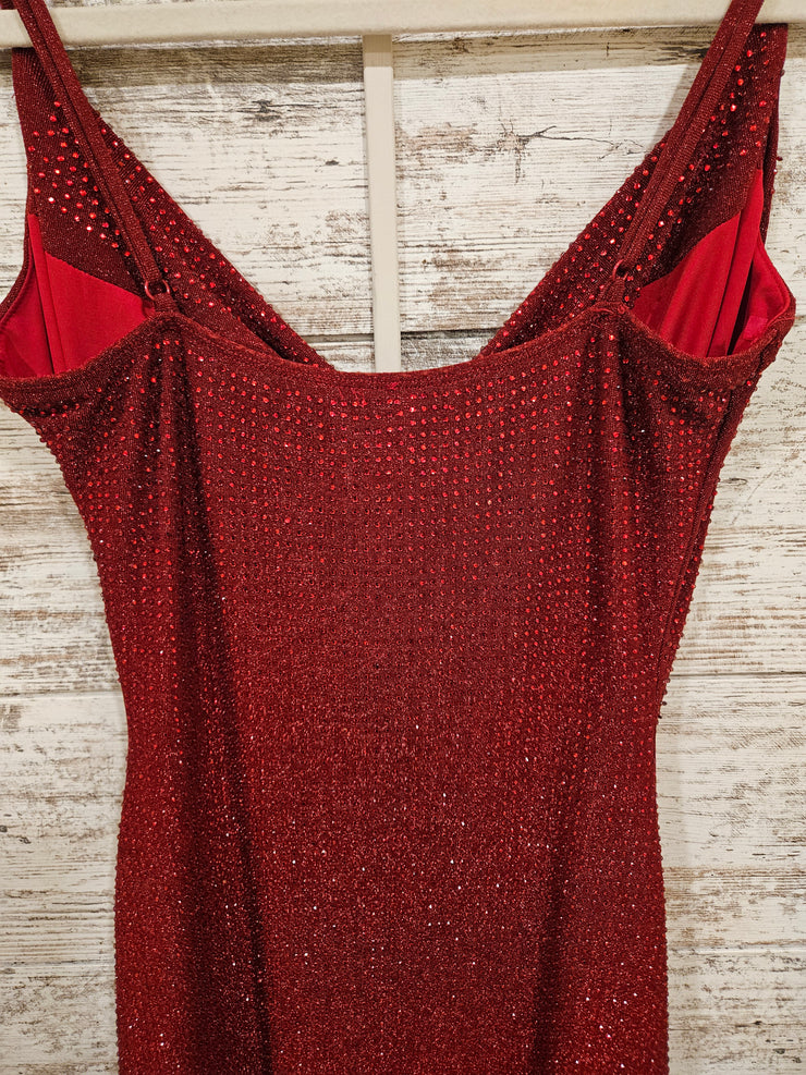 RED SPARKLY SHORT DRESS