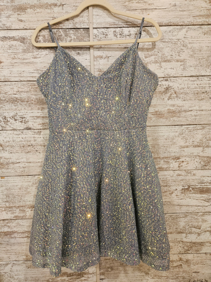 BLUE SPARKLY SHORT DRESS