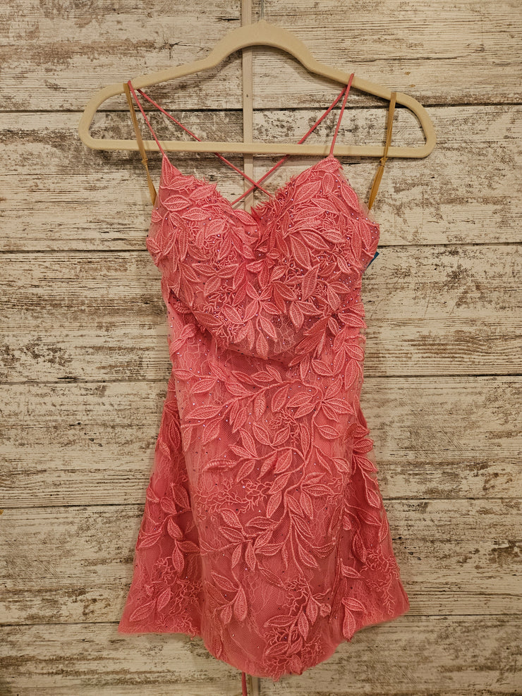 PINK LACE SHORT DRESS
