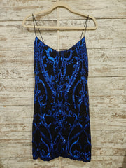 BLACK/ROYAL BLUE SHORT DRESS