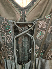 GREEN LONG EVENING GOWN