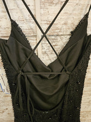 BLACK BEADED SHORT DRESS