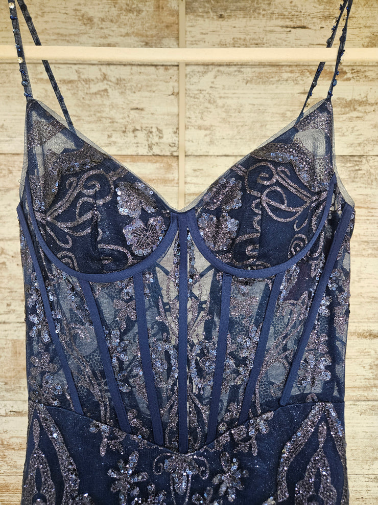 NAVY SPARKLY MERMAID GOWN-NEW