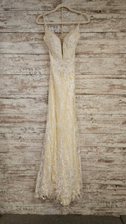 YELLOW/WHITE LONG DRESS (NEW)