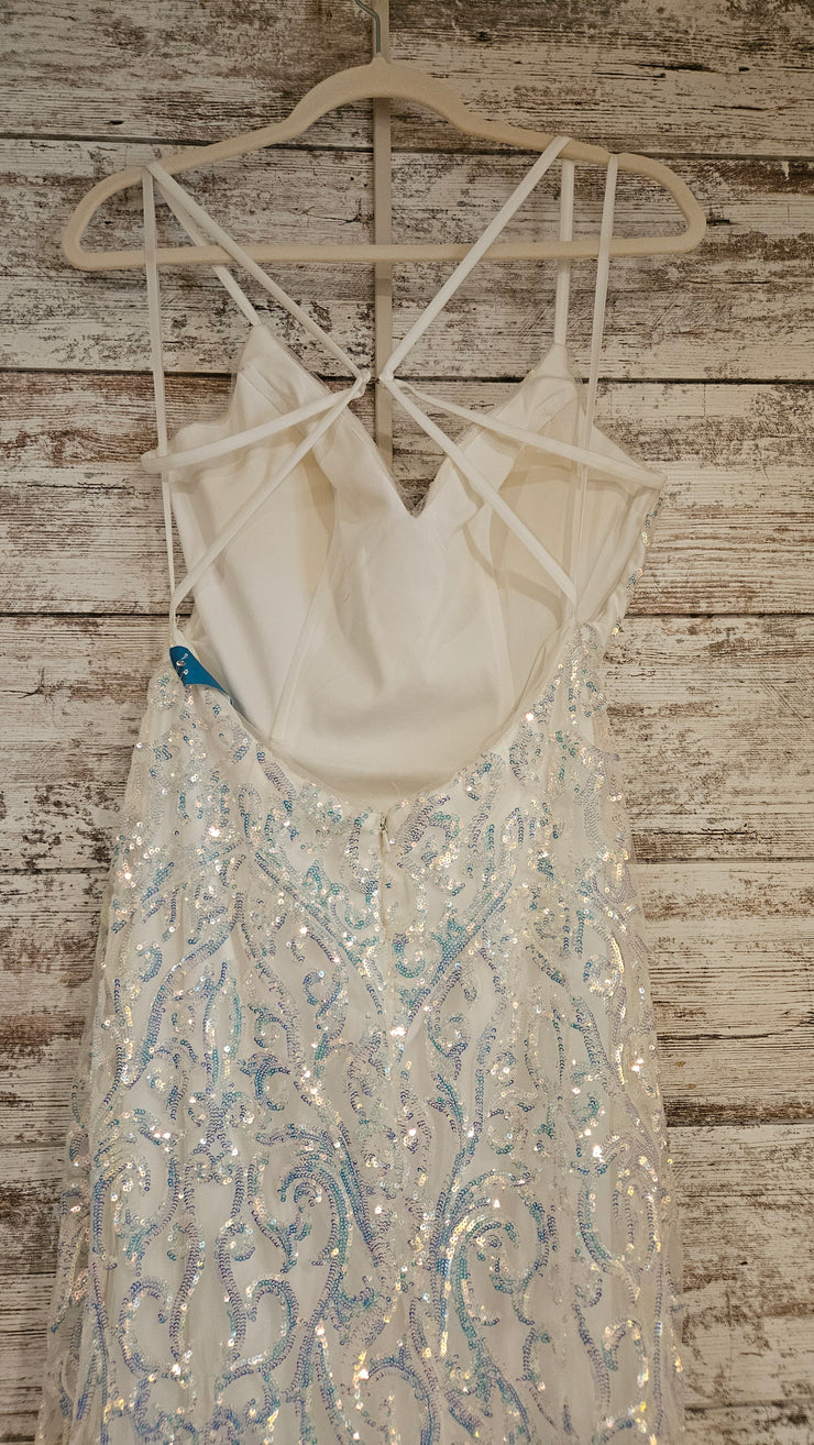 WHITE SPARKLY LONG DRESS (NEW)