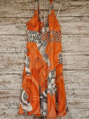 ORANGE 100% SILK DRESS-NEW$330