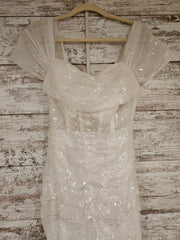 WHITE SPARKLY LONG DRESS (NEW)