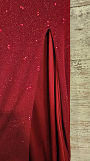 BURGUNDY SPARKLY LONG DRESS-NE