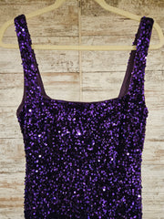 PURPLE SEQUIN MERMAID GOWN-NEW