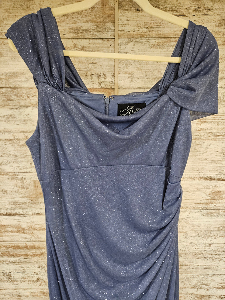 BLUE SPARKLY LONG EVENING GOWN