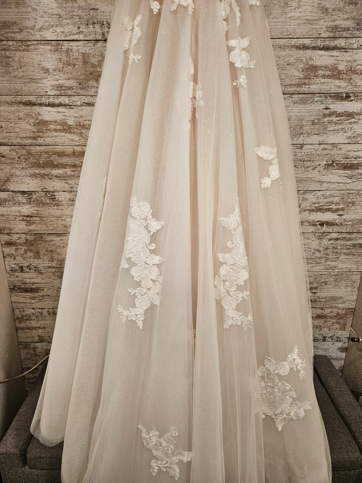 WHITE/NUDE WEDDING GOWN