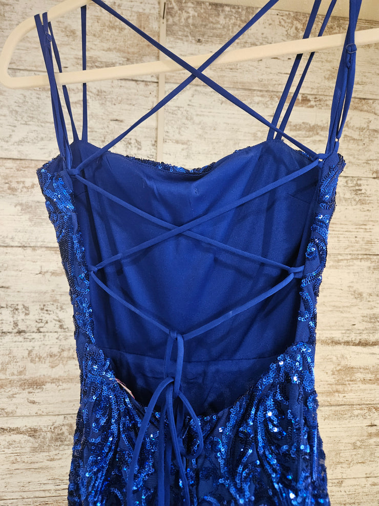 ROYAL BLUE SPARKLY LONG DRESS
