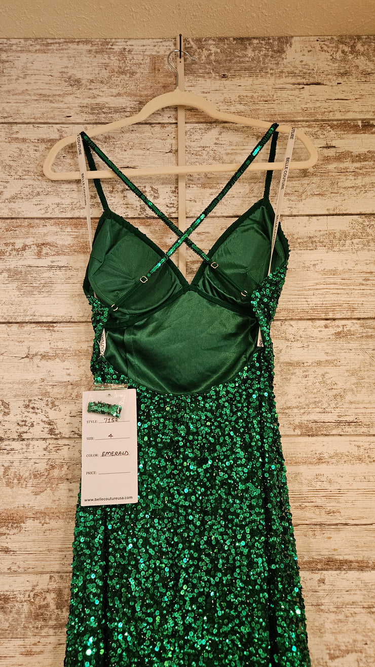 GREEN SEQUIN LONG DRESS (NEW)