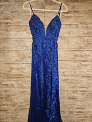 ROYAL BLUE SPARKLY LONG DRESS