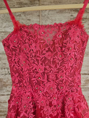 PINK/FLORAL A LINE GOWN