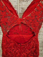 RED LACE SHORT DRESS